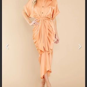 Brunch Date Apricot Maxi Dress